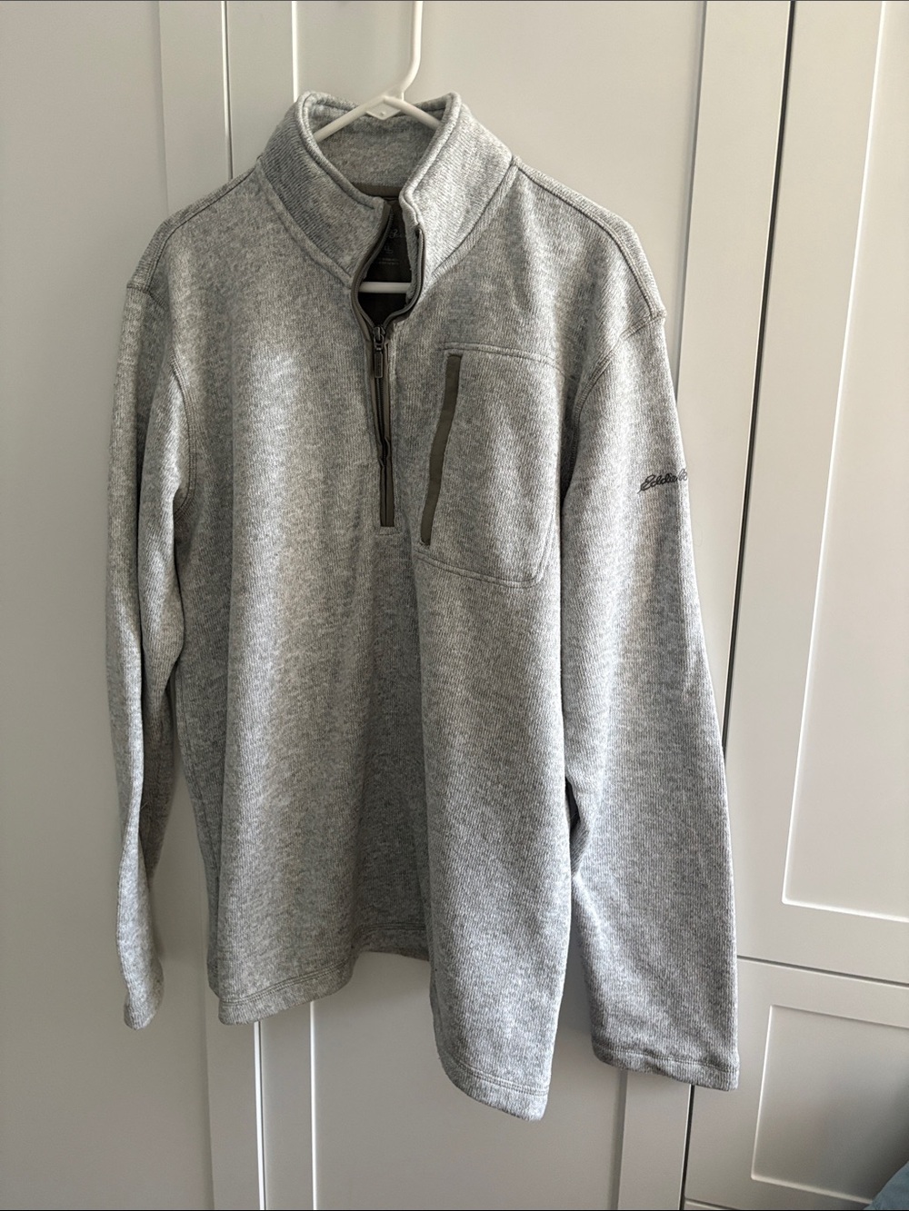 Eddie Bauer half zip fleece lined sweater pull over